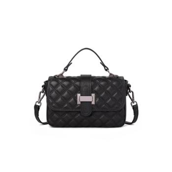 Viney新款真皮斜挎女包单肩手提菱格小方包NB91294