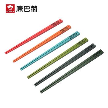 康巴赫 珐贝系列分食合金筷6双装 不锈不易发霉耐高温筷子