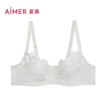 爱慕 爱慕25春夏霓裳内衣女刺绣透气文胸AM13A731 3/4轻薄杯大胸显小