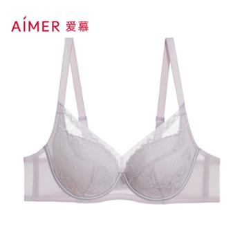 爱慕 爱慕美体简塑内衣女大胸显小蕾丝文胸AD120491 3/4软钢圈无纺布