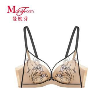 曼妮芬 曼妮芬20812406长三角女士舒适文胸性感刺绣内衣胸罩 软钢圈聚拢