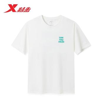 特步夏季新款宽松运动服休闲圆领男士T恤975329010217