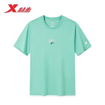 特步篮球T恤夏季简约宽松休闲男短袖975329010243