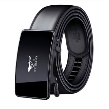 七匹狼&nbsp;皮带男士真皮自动扣男腰带商务休闲百搭裤镜面款&nbsp;AH73911A12-01（黑色）