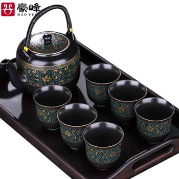 豪峰陶瓷功夫茶具套装1壶6杯套礼盒装
