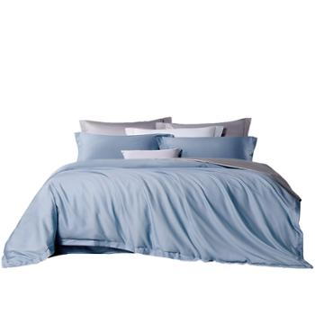 富安娜/FUANNA&nbsp;全棉80支长绒棉贡缎素色四件套\\幻境&nbsp;贡缎编织&nbsp;适用1.5/1.8米床