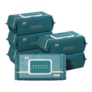 蓝漂亲肤柔软湿巾80片5包