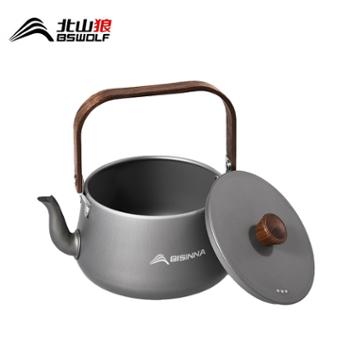 北山狼户外露营野餐泡茶烧水茶壶加宽木手柄水壶SK223