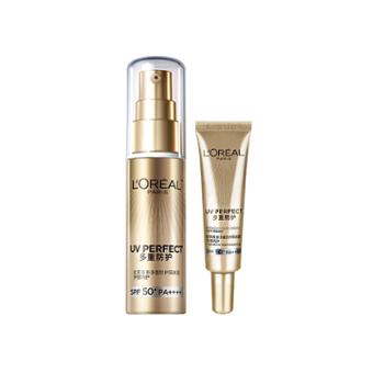 欧莱雅/L’OREAL 小金管防晒隔离霜30ml+15ml套装 SPF50+
