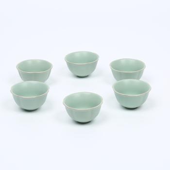 陶立方 汝瓷茶杯六个装茶具配件