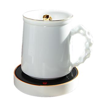 陶立方 陶瓷杯垫白瓷保温底座个人杯套装茶水分离杯组合