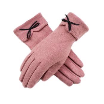 女士羊毛加绒手套
