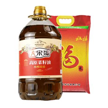 大宋福&nbsp;青海高原&nbsp;小榨浓香菜籽油+9108鲜香大米&nbsp;5L+5kg