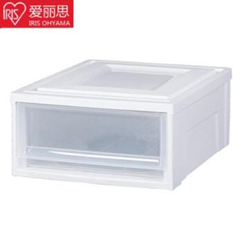 爱丽思IRIS密闭容器透明环保塑料收纳抽屉整理箱白色4只装BC450S