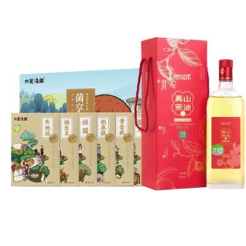 得尔乐 粮油组合装 红花茶油+菌菇礼盒 750ml+520g
