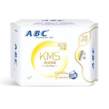 ABC KMS棉柔系列卫生巾 纤薄日用240mm*8片