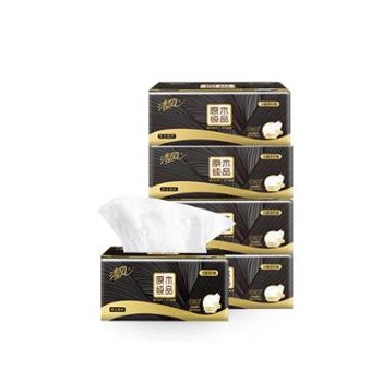 清风抽纸黑金原木3层90抽*4包软抽