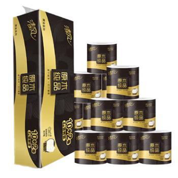 清风有芯卷纸黑金4层&nbsp;110g/卷*12卷双面压花卷筒纸