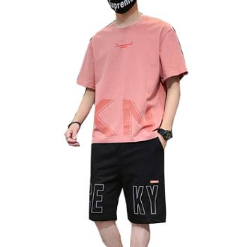 柏誉/Aeroline 男士运动套装 夏季男士短袖t恤休闲五分裤运动套装
