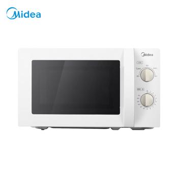 美的微波炉家用20L大容量便捷旋钮操控五档火力调节700W多功能机械转盘式微波炉 MM721NG1-PS