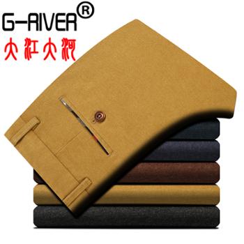 大江大河/G-RIVER 厚款男式磨毛休闲裤子 时尚袋口镶条装饰