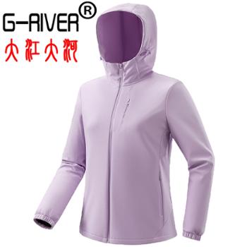 大江大河/G-RIVER春秋款男女情侣款连帽软壳卫衣