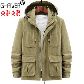 大江大河G-RIVER多袋军旅夹克男春秋款外套
