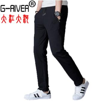 大江大河/G-RIVER 男款棉质直筒运动休闲长裤 立体裁剪工艺,口袋拉链设计 M－4XL