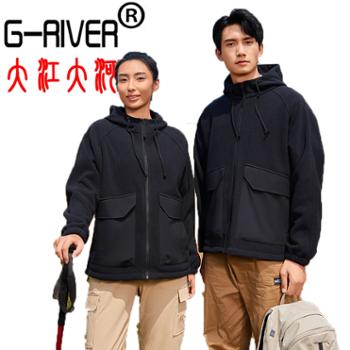 大江大河/G-RIVER春秋款男女情侣款卫衣抓绒摇粒绒外套