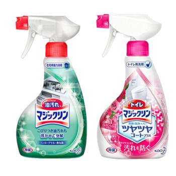 日本花王 洁厕喷雾剂 马桶除臭清洁液1瓶+厨房油污喷雾1瓶（香味随机）