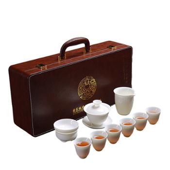 小茶犊&nbsp;羊脂玉瓷&nbsp;10头亮光&nbsp;德化茶具&nbsp;整套功夫茶具