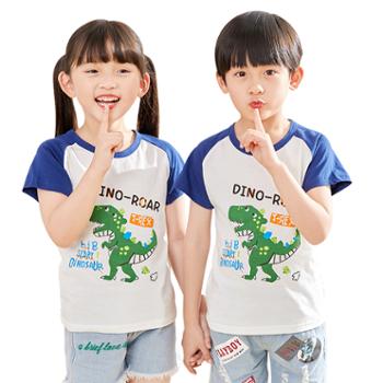 男女童印花短袖T恤纯棉卡通上衣小童夏季儿童装