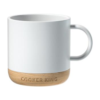 炊大皇&nbsp;马克杯陶瓷杯子&nbsp;家用水杯牛奶咖啡杯木底防烫350ml