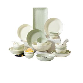 裕行&nbsp;巴洛克42头&nbsp;陶瓷餐具碗碟套装北欧风家用高颜值奶油风餐具