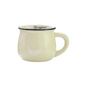 裕行&nbsp;陶瓷杯马克杯咖啡杯&nbsp;水杯早餐牛奶杯复古早餐杯300ml颜色随机