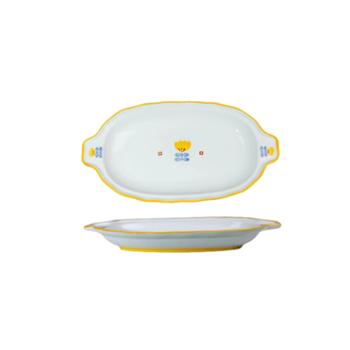 唯铭诺&nbsp;椭圆形鱼盘13英寸&nbsp;家用北欧餐具蒸鱼盘子双耳鱼盘