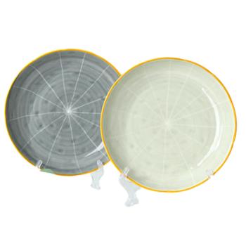 裕行&nbsp;清墨8英寸深盘2只装&nbsp;北欧风碗碟餐具碗筷盘套装家用盘子&nbsp;菜盘可微波炉