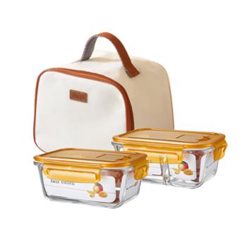 康宁&nbsp;玻璃保鲜盒保温袋食品级冰箱专用密封碗带盖&nbsp;微波炉加热饭盒套装