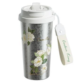 炊大皇&nbsp;繁花纯钛保温杯女生高颜值咖啡杯子2025新款便携钛水杯