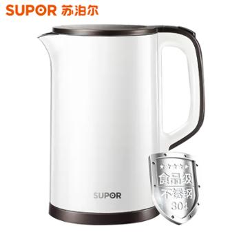 苏泊尔（SUPOR)&nbsp;双层防烫全钢无缝自动断电不锈钢电水壶SW-15T66B/SW-17S13A