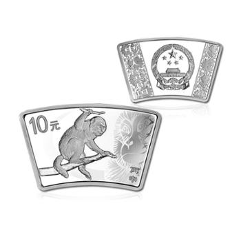 河南中钱 中国金币 2016年1盎司生肖猴年扇形银币 扇银猴