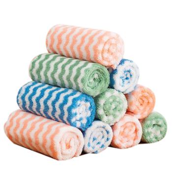 斜月三星 珊瑚绒洗碗巾 10条装