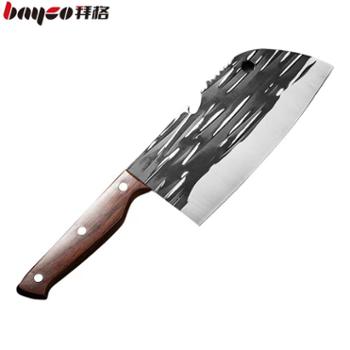 拜格家用锤纹锻打不锈钢多功能刀厨师刀具切片刀BD3892