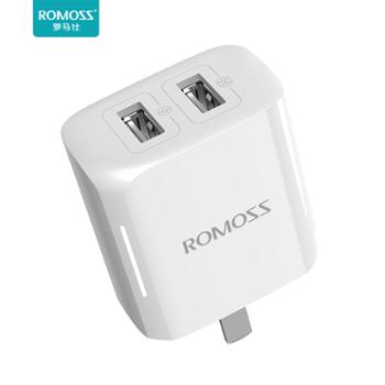 ROMOSS/罗马仕AC12T手机充电器头2.1A快充双USB可折叠插头苹果iPhone6/7/8plus华为OPPO小米vivo手机通用安卓