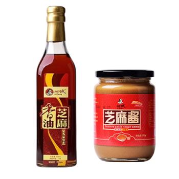阿诚&nbsp;芝麻油芝麻酱组合&nbsp;500ml/瓶+350g/瓶