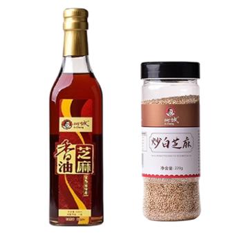 阿诚&nbsp;芝麻香油炒白芝麻组合&nbsp;500ml/瓶+220g/瓶