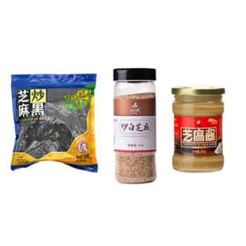 阿诚&nbsp;芝麻酱炒黑芝麻炒白芝麻组合&nbsp;200g+500g+220g