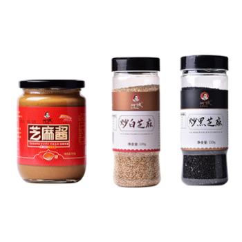 阿诚&nbsp;芝麻酱炒黑炒白芝麻组合&nbsp;350g+220g+220g