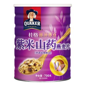 桂格 中国台湾 即冲即食紫米山药燕麦片 700g*2罐