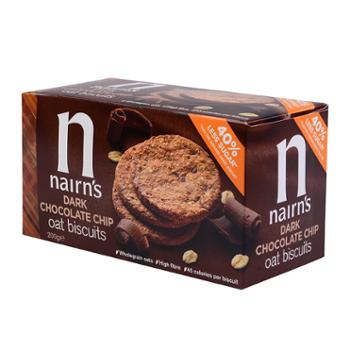奈尔斯 英国进口黑巧克力粒燕麦饼干 200g*2盒